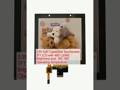 3.95 Inch Capacitive Touchscreen TFT LCD with 400 Cd/M2 Brightness and -30C-80C Operating Temperature